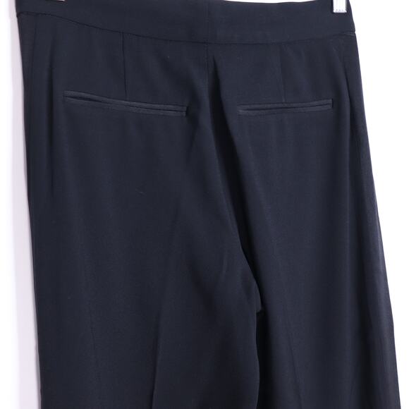 TEN Aritzia Estela Pleated Crepe Pant Black Mid Rise Wide Leg Unlined Women's 0 - Picture 8 of 12